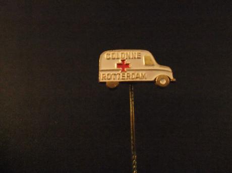 Rode kruis transportcolonne Rotterdam ambulance,ziekenwagen